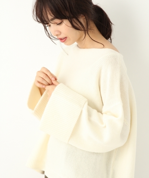 A part by(アパートバイ)の「5GWAルーズボートネックニットPO 774179 (ニット/セーター・レディース・チャコールグレー/パープル/オフホワイト/ブルー・FREE)」の10枚目の写真