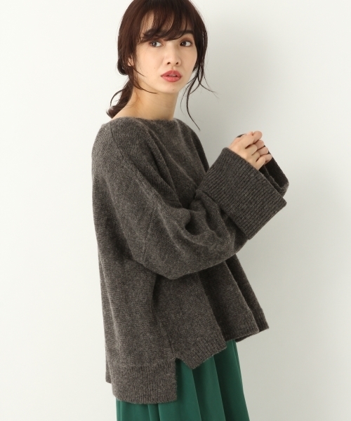 A part by(アパートバイ)の「5GWAルーズボートネックニットPO 774179 (ニット/セーター・レディース・チャコールグレー/パープル/オフホワイト/ブルー・FREE)」の11枚目の写真