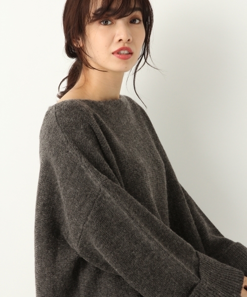 A part by(アパートバイ)の「5GWAルーズボートネックニットPO 774179 (ニット/セーター・レディース・チャコールグレー/パープル/オフホワイト/ブルー・FREE)」の12枚目の写真