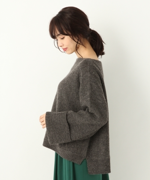 A part by(アパートバイ)の「5GWAルーズボートネックニットPO 774179 (ニット/セーター・レディース・チャコールグレー/パープル/オフホワイト/ブルー・FREE)」の16枚目の写真