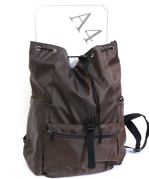 florist（フローリスト）の「シンプルナイロンバッグパック（バックパック/リュック・レディース・カーキ/ネイビー/モカ/ピンク/パープル/ブラック・FREE）」の13枚目の写真