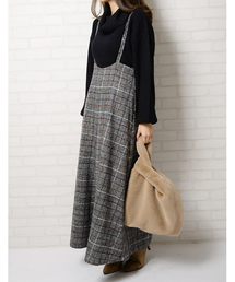 Re:EDIT | チェック柄サスペンダーワイドパンツ(その他パンツ)