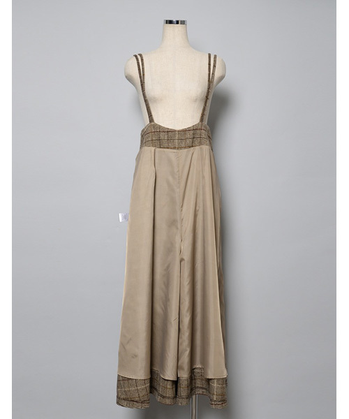 Re:EDIT（リエディ）の「チェック柄サスペンダーワイドパンツ（その他パンツ・レディース・ブラック/ブラウン・LARGE/MEDIUM）」の8枚目の写真