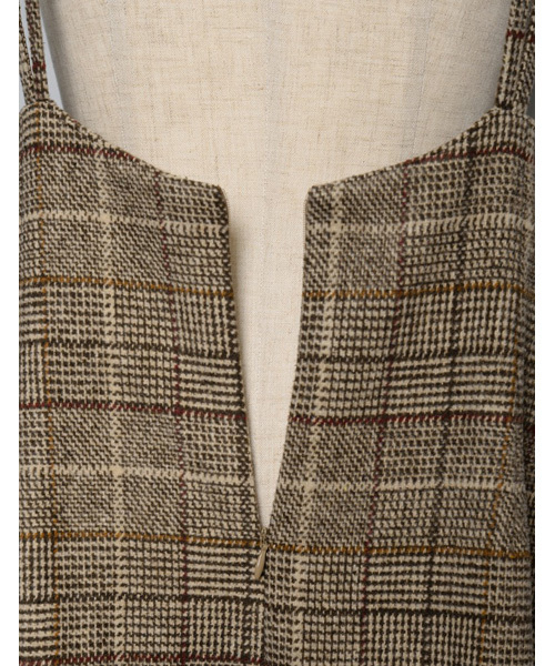 Re:EDIT（リエディ）の「チェック柄サスペンダーワイドパンツ（その他パンツ・レディース・ブラック/ブラウン・LARGE/MEDIUM）」の7枚目の写真