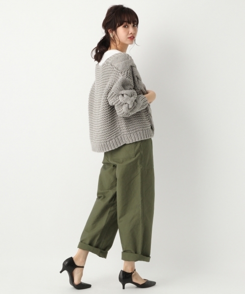 A part by(アパートバイ)の「HAND/CoAcケーブルカーディガン 781109 (カーディガン/ボレロ・レディース・ホワイト/ベージュ/グレー・FREE)」の12枚目の写真