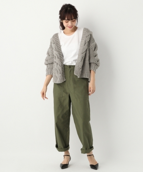 A part by(アパートバイ)の「HAND/CoAcケーブルカーディガン 781109 (カーディガン/ボレロ・レディース・ホワイト/ベージュ/グレー・FREE)」の11枚目の写真