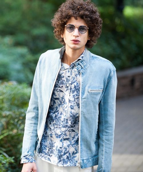 Buffalo Bobs（バッファローボブズ）の「PRIMAVERA(プリマベーラ)ホリゾンタルカラー 花柄 シャツ（シャツ/ブラウス・メンズ・パープル/ネイビー/サックスブルー/ピンク/イエロー/ブルー・2-3/1-2）」の13枚目の写真