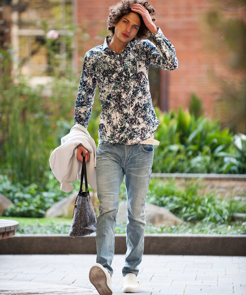 Buffalo Bobs（バッファローボブズ）の「PRIMAVERA(プリマベーラ)ホリゾンタルカラー 花柄 シャツ（シャツ/ブラウス・メンズ・パープル/ネイビー/サックスブルー/ピンク/イエロー/ブルー・2-3/1-2）」の21枚目の写真