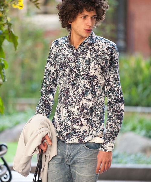 Buffalo Bobs（バッファローボブズ）の「PRIMAVERA(プリマベーラ)ホリゾンタルカラー 花柄 シャツ（シャツ/ブラウス・メンズ・パープル/ネイビー/サックスブルー/ピンク/イエロー/ブルー・2-3/1-2）」の10枚目の写真