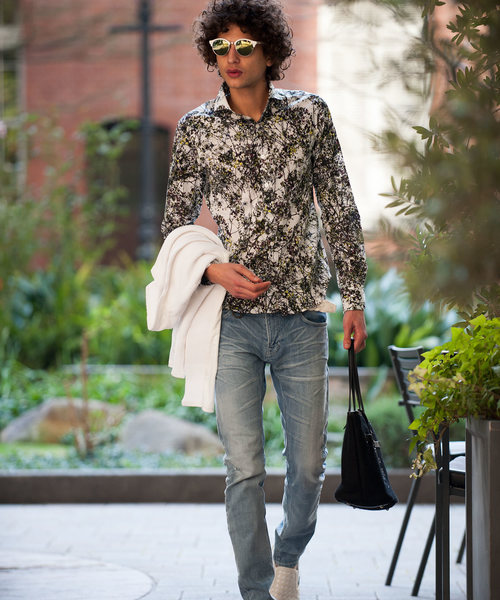 Buffalo Bobs（バッファローボブズ）の「PRIMAVERA(プリマベーラ)ホリゾンタルカラー 花柄 シャツ（シャツ/ブラウス・メンズ・パープル/ネイビー/サックスブルー/ピンク/イエロー/ブルー・2-3/1-2）」の12枚目の写真