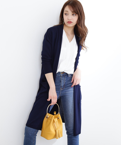 N.（N. Natural Beauty Basic）（エヌエヌナチュラルビューティーベーシック）の「◆トッパーニットカーディガン（カーディガン/ボレロ・レディース・ホワイト/ネイビー/グレー・MEDIUM）」の3枚目の写真
