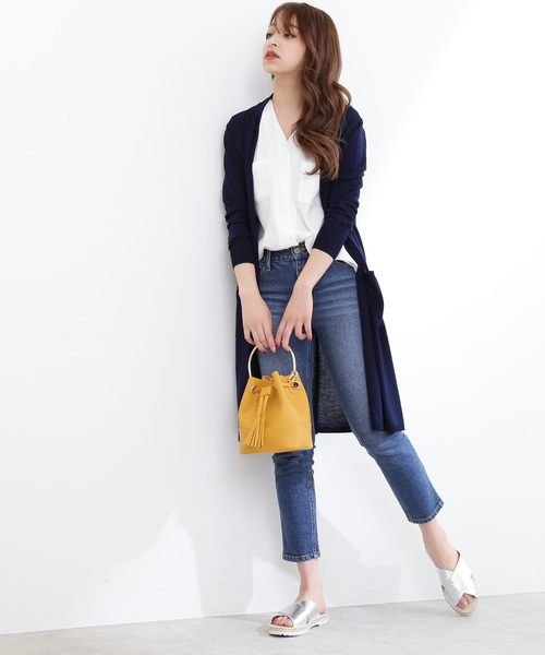 N.（N. Natural Beauty Basic）（エヌエヌナチュラルビューティーベーシック）の「◆トッパーニットカーディガン（カーディガン/ボレロ・レディース・ホワイト/ネイビー/グレー・MEDIUM）」の12枚目の写真