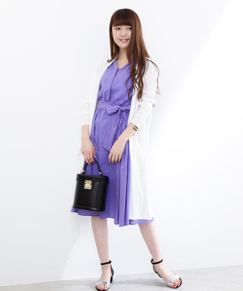 N.（N. Natural Beauty Basic）（エヌエヌナチュラルビューティーベーシック）の「◆トッパーニットカーディガン（カーディガン/ボレロ・レディース・ホワイト/ネイビー/グレー・MEDIUM）」の9枚目の写真