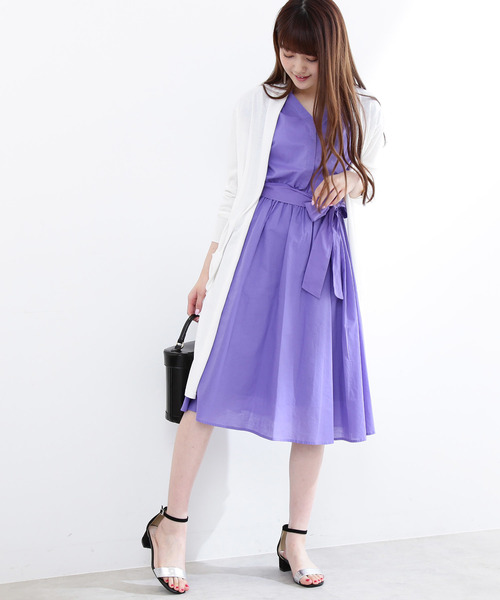N.（N. Natural Beauty Basic）（エヌエヌナチュラルビューティーベーシック）の「◆トッパーニットカーディガン（カーディガン/ボレロ・レディース・ホワイト/ネイビー/グレー・MEDIUM）」の4枚目の写真