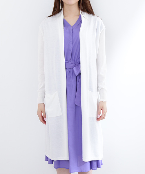 N.（N. Natural Beauty Basic）（エヌエヌナチュラルビューティーベーシック）の「◆トッパーニットカーディガン（カーディガン/ボレロ・レディース・ホワイト/ネイビー/グレー・MEDIUM）」の14枚目の写真