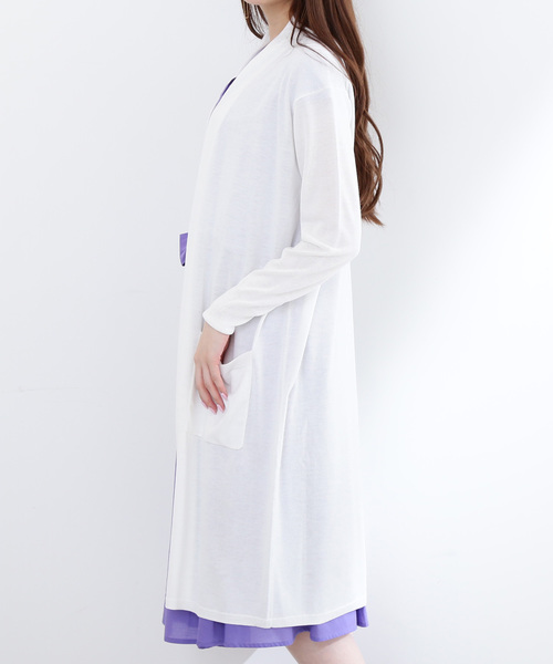 N.（N. Natural Beauty Basic）（エヌエヌナチュラルビューティーベーシック）の「◆トッパーニットカーディガン（カーディガン/ボレロ・レディース・ホワイト/ネイビー/グレー・MEDIUM）」の16枚目の写真