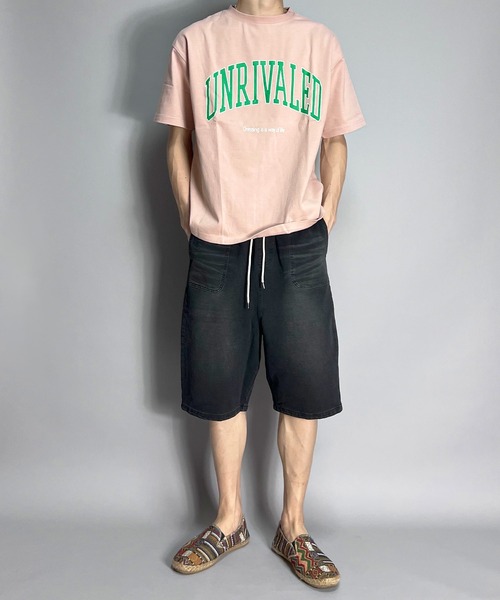 ハーフパンツ カットデニム スウェットデニム サルエルパンツ ショート