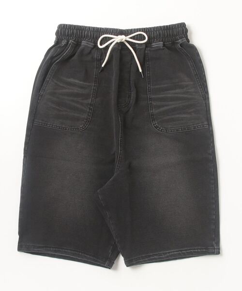 ハーフパンツ カットデニム スウェットデニム サルエルパンツ ショート