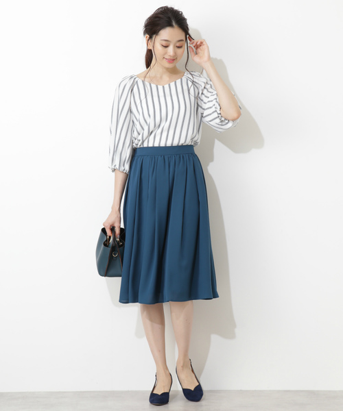 NATURAL BEAUTY BASIC（ナチュラルビューティーベーシック）の「ボリュームスリーブブラウス（シャツ/ブラウス・レディース・ブラック/ホワイト系その他/ブラウン・MEDIUM/SMALL）」の12枚目の写真