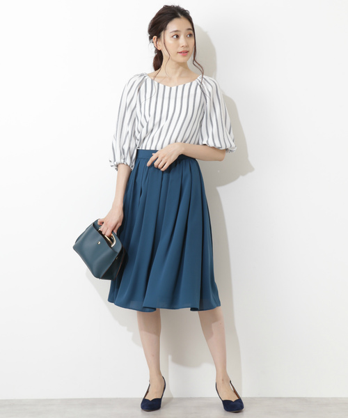 NATURAL BEAUTY BASIC（ナチュラルビューティーベーシック）の「ボリュームスリーブブラウス（シャツ/ブラウス・レディース・ブラック/ホワイト系その他/ブラウン・MEDIUM/SMALL）」の13枚目の写真