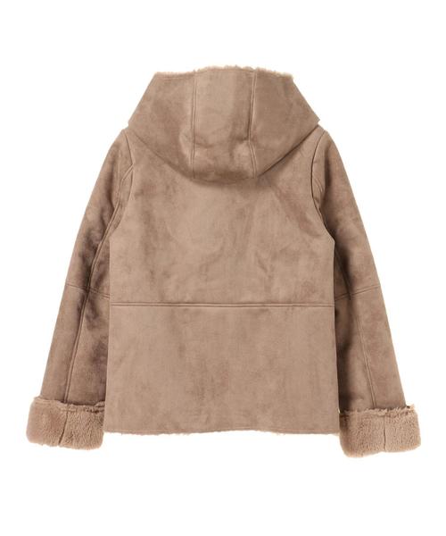 YECCA VECCA（イェッカヴェッカ）の「フェイクムートンライダースブルゾン（ブルゾン・レディース・ライトグレー/モカ・FREE）」の6枚目の写真