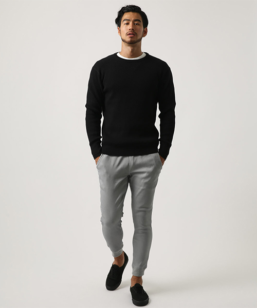 AZUL by moussy（アズールバイマウジー）の「ストレッチ裏起毛裾リブパンツ（その他パンツ・メンズ・ブラック/杢グレー/ボルドー・X-LARGE/SMALL/X-SMALL/MEDIUM/LARGE）」の17枚目の写真