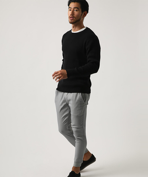 AZUL by moussy（アズールバイマウジー）の「ストレッチ裏起毛裾リブパンツ（その他パンツ・メンズ・ブラック/杢グレー/ボルドー・X-LARGE/SMALL/X-SMALL/MEDIUM/LARGE）」の8枚目の写真