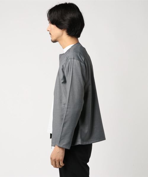 Confirm(コンファーム)の「Confirm / コンファーム ノーカラーZIPジャケット(ノーカラージャケット・メンズ・ブラック/グレー・M/L)」の3枚目の写真