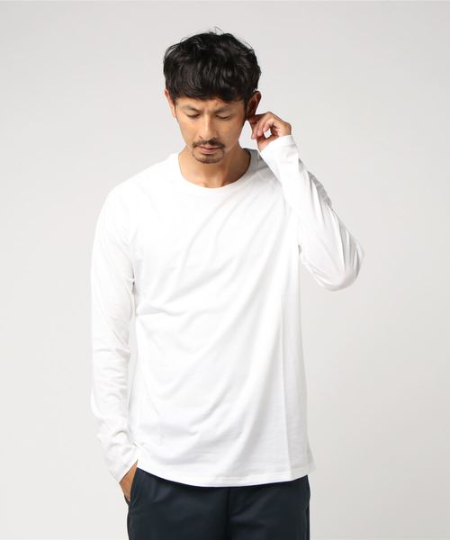 MAJESTIC HOMME(マジェスティックオム)の「MAJESTIC HOMME クルーネック長袖プルオーバー(Tシャツ/カットソー・メンズ・ホワイト/カーキ/ダークブルー・S/M)」の2枚目の写真