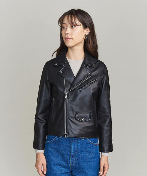 BEAUTY&YOUTH UNITED ARROWS(ビューティーアンドユースユナイテッドアローズ)の「BY シープレザーダブルライダースジャケット(ライダースジャケット・レディース・ブラック・MEDIUM/SMALL)」の12枚目の写真