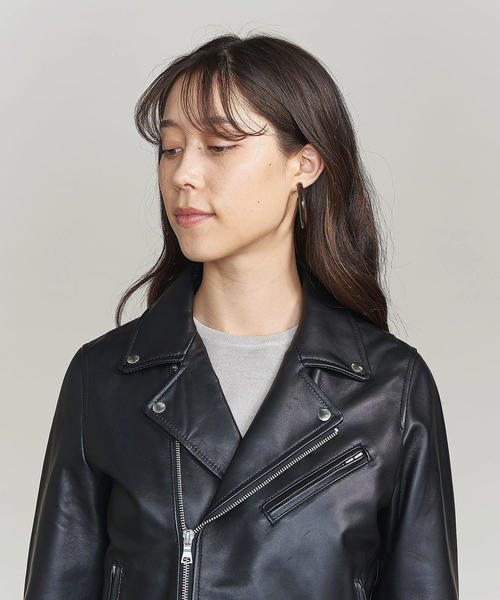 BEAUTY&YOUTH UNITED ARROWS(ビューティーアンドユースユナイテッドアローズ)の「BY シープレザーダブルライダースジャケット(ライダースジャケット・レディース・ブラック・MEDIUM/SMALL)」の9枚目の写真