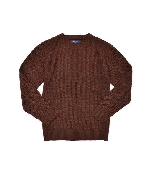 MinoriTY（マイノリティ）の「ルーズシルエット7G片畦クルーネックニット（ニット/セーター・メンズ・ブラック/ブラウン/ワイン/ネイビー/グレー/ホワイト/オレンジ/ベージュ・L/M）」の22枚目の写真