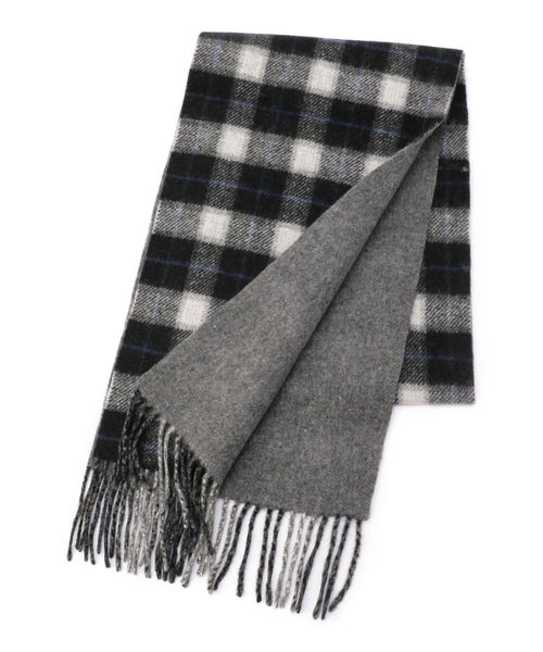 SHIPS（シップス）の「SHIPS Days:カシミヤ リバーシブルマフラー（チェック）（マフラー・メンズ・ブラック/ブラウン/レッド/コバルトブルー/ロイヤルブルー・ONE SIZE）」の17枚目の写真