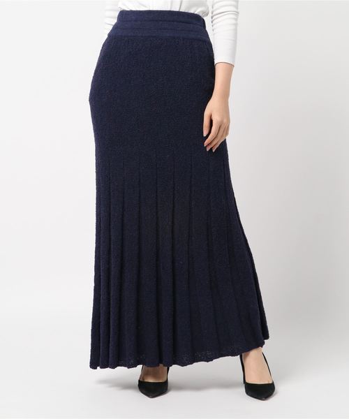 FILL THE BILL(フィルザビル)の「FILL THE BILL フィルザビル / BOUCLE KNIT SKIRT ブークレニットスカート(スカート・レディース・ブラック/オフホワイト/ブルーパープル・FREE)」の3枚目の写真