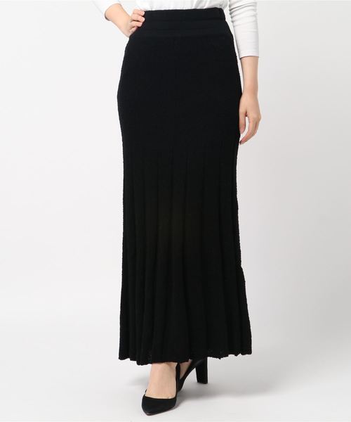 FILL THE BILL(フィルザビル)の「FILL THE BILL フィルザビル / BOUCLE KNIT SKIRT ブークレニットスカート(スカート・レディース・ブラック/オフホワイト/ブルーパープル・FREE)」の2枚目の写真