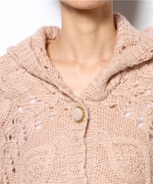 INGNI（イング）の「ファー付/ポンチョ（ポンチョ・レディース・ボルドー/ピンクベージュ/オフホワイト・MEDIUM）」の8枚目の写真