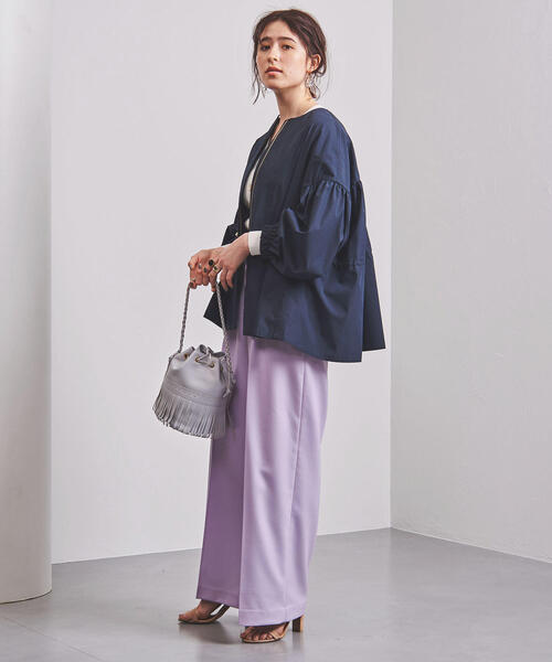 UNITED ARROWS(ユナイテッドアローズ)の「UBCB NEO-ST タック ワイドパンツ◆(その他パンツ・レディース・ライム/ライラック・40/36/34/38)」の2枚目の写真