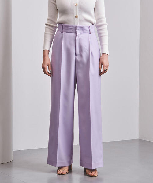 UNITED ARROWS(ユナイテッドアローズ)の「UBCB NEO-ST タック ワイドパンツ◆(その他パンツ・レディース・ライム/ライラック・40/36/34/38)」の4枚目の写真