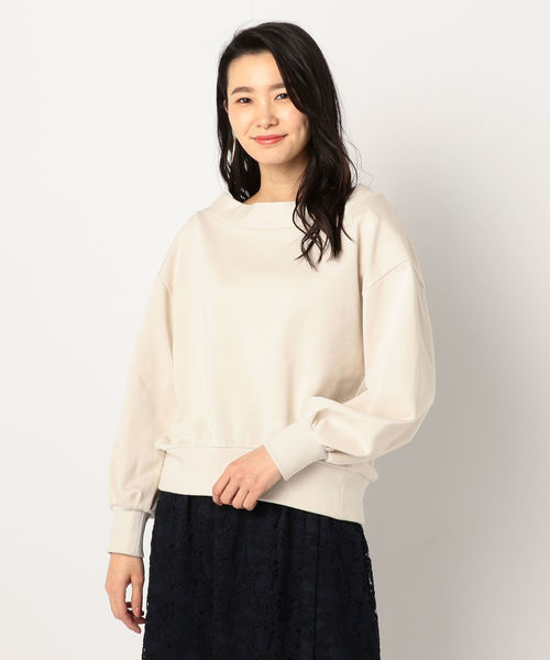 NOLLEY’S(ノーリーズ)の「ドライ裏毛抜け衿プルオーバーカットソー(スウェット・レディース・ベージュ/オフホワイト/キャメル・38/36)」の3枚目の写真