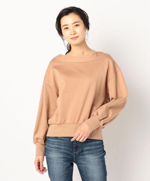 NOLLEY’S(ノーリーズ)の「ドライ裏毛抜け衿プルオーバーカットソー(スウェット・レディース・ベージュ/オフホワイト/キャメル・38/36)」の9枚目の写真