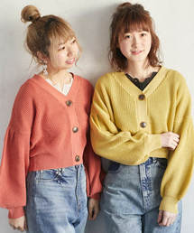 PairPair | カラバリ豊富!ワッフル編みVネックカーディガン(カーディガン/ボレロ)