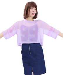 WEGO | WEGO/シフォンナンバリング5分袖Tシャツ(Tシャツ/カットソー)