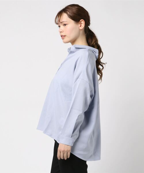 Culture Medium(カルチャーミディアム)の「梨地ジョーゼット抜き衿BIGシャツ(シャツ/ブラウス・レディース・ピンク/ラベンダー・FREE)」の3枚目の写真