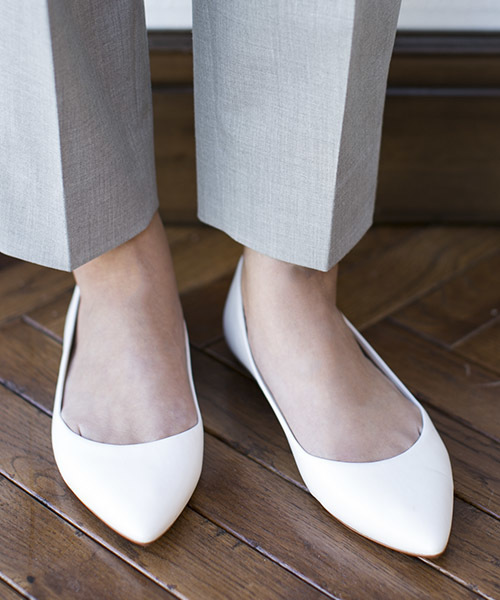 NANO universe（ナノユニバース）の「●ポインテッドバレエ（パンプス・レディース・ホワイト/ネイビー/ライトブルー/その他1・35/38/36/37）」の2枚目の写真