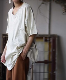 antiqua | 製品洗いVネックビッグシルエットT(Tシャツ/カットソー)