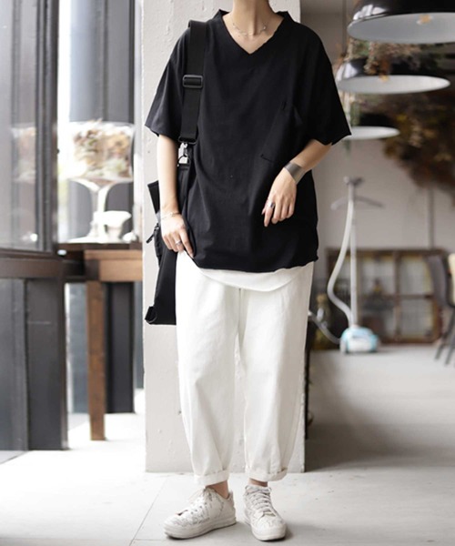 antiqua（アンティカ）の「ポケ付きビッグＴ（Tシャツ/カットソー・レディース・ホワイト/ブラック/ベージュ・FREE）」の20枚目の写真