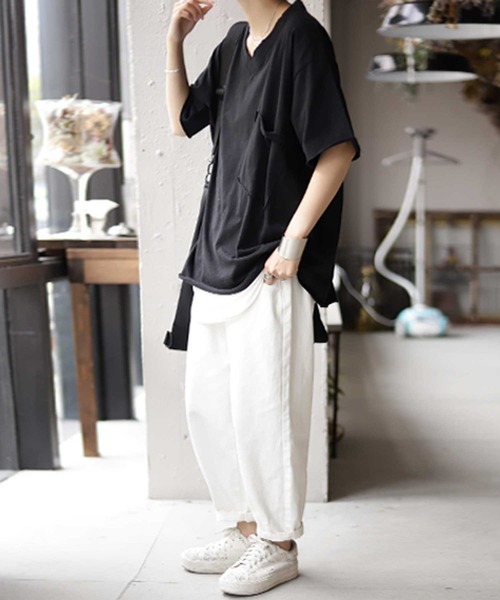 antiqua（アンティカ）の「ポケ付きビッグＴ（Tシャツ/カットソー・レディース・ホワイト/ブラック/ベージュ・FREE）」の18枚目の写真