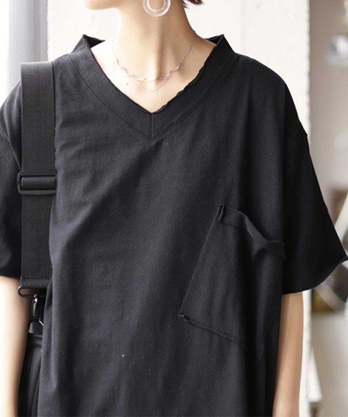 antiqua（アンティカ）の「ポケ付きビッグＴ（Tシャツ/カットソー・レディース・ホワイト/ブラック/ベージュ・FREE）」の16枚目の写真