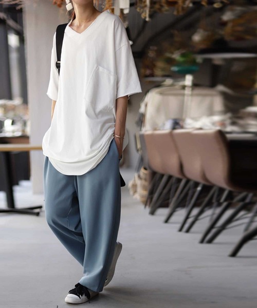 antiqua（アンティカ）の「ポケ付きビッグＴ（Tシャツ/カットソー・レディース・ホワイト/ブラック/ベージュ・FREE）」の13枚目の写真