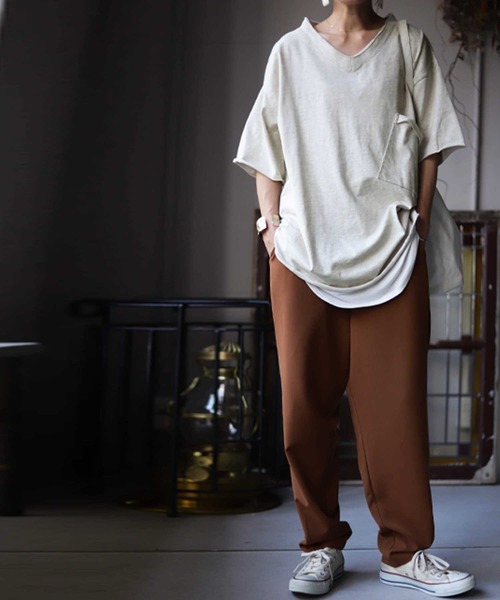 antiqua（アンティカ）の「ポケ付きビッグＴ（Tシャツ/カットソー・レディース・ホワイト/ブラック/ベージュ・FREE）」の10枚目の写真